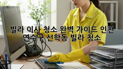 빌라 이사 청소 완벽 가이드: 인천 연수구 선학동 빌라 청소